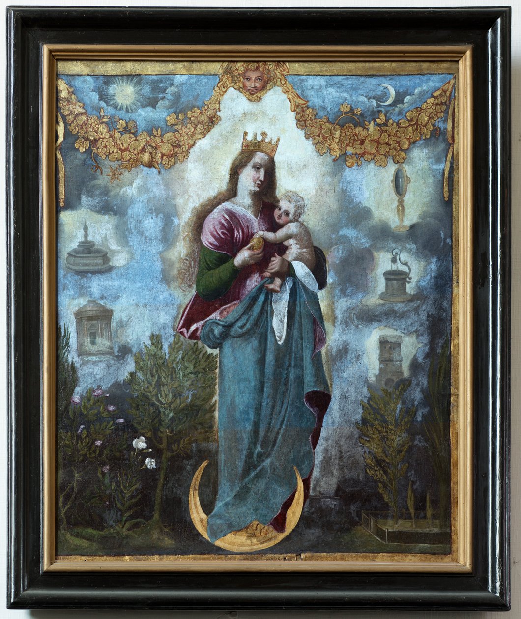 Sognekirke (Parochiekerk Sint-Martinus). Maleri. Den ubesmittede undfangelse eller Madonna med barn. af Unbekannter Künstler