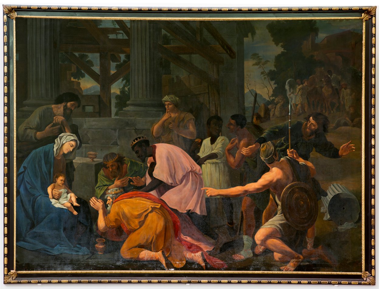 Sognekirke (Parochiekerk Sint-Salvator). Indre. Maleri. Tilbedelse af Magi. af Unbekannter Künstler