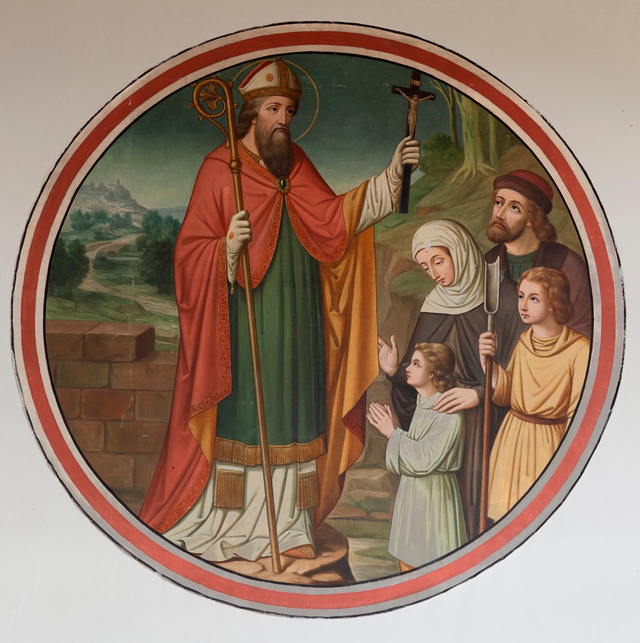 Sognekirke (Sint-Denijs-Boekel, sognekirke Sint-Denijs). Sydgang. Et vægmaleri. af Unbekannter Künstler
