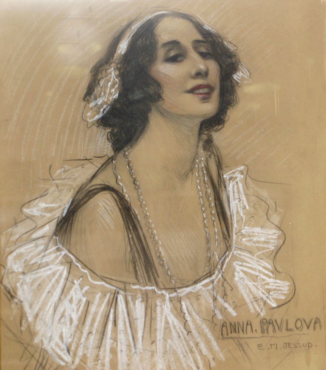Pasteltegning af den russiske balletdanserinde Anna Pavlova i London Jewish Cultural Centre, London, Storbritannien. af Unbekannt