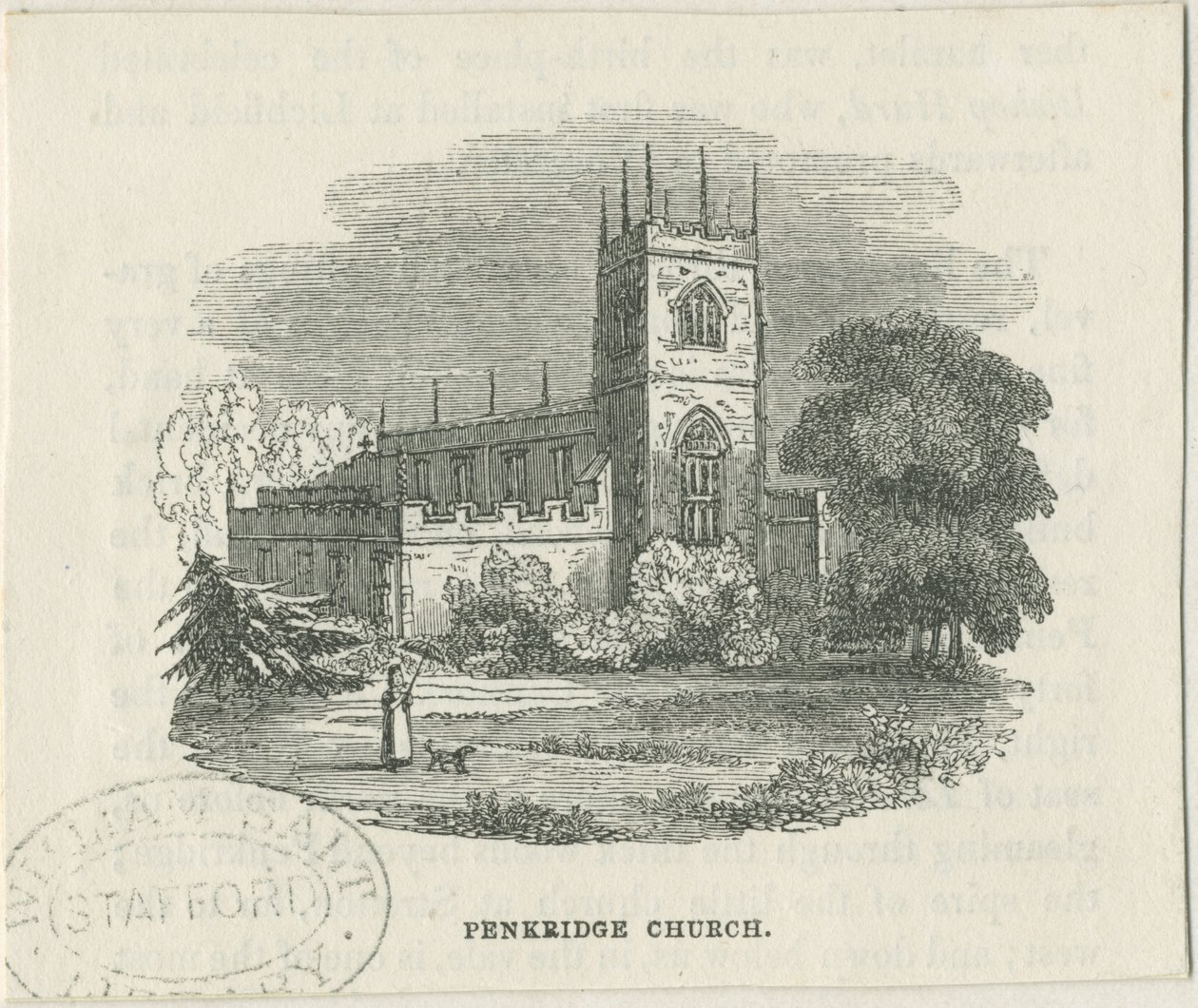 Penkridge Church: træsnitsgravering og [?19. århundrede] af Unbekannt