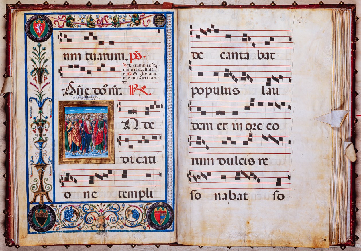 Piccolomini Bibliotek: korbog, torsk. 26.R, ff. 29v-30r med "Kristus og alle hellige", af Giovanni di Taldo. af Unbekannter Künstler