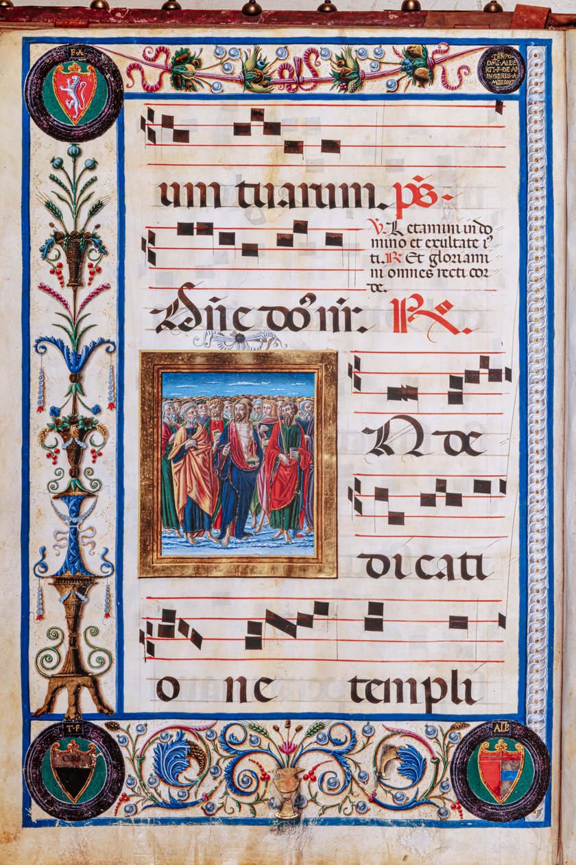 Piccolomini Bibliotek: korbog, torsk. 26.R, ff. 29v med "Kristus og alle hellige", af Giovanni di Taldo. af Unbekannter Künstler