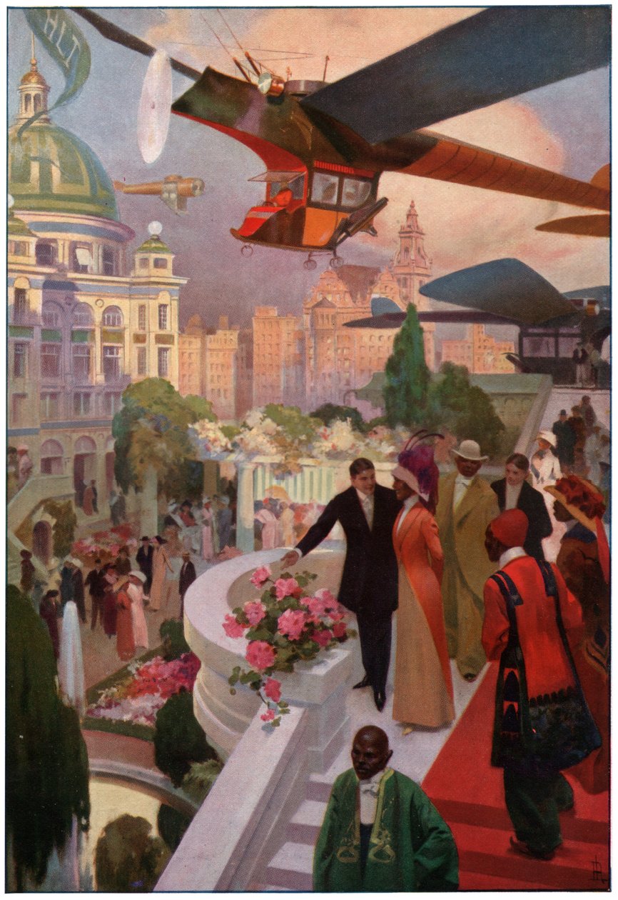 Fly i fremtiden. (Illustration, ca. 1910) af Unbekannter Künstler