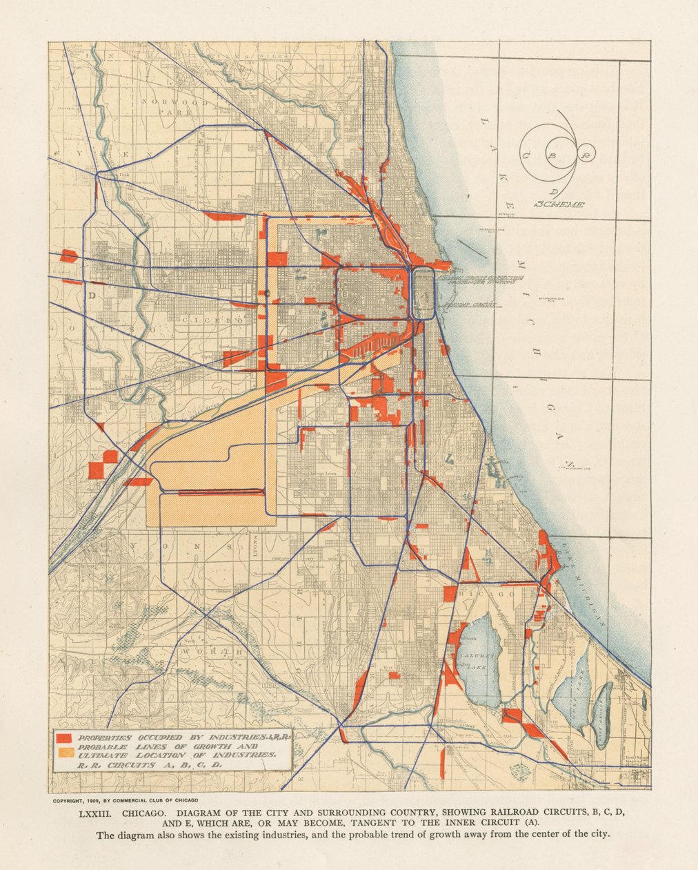 Tavle LXXIII fra Plan of Chicago af Unbekannt