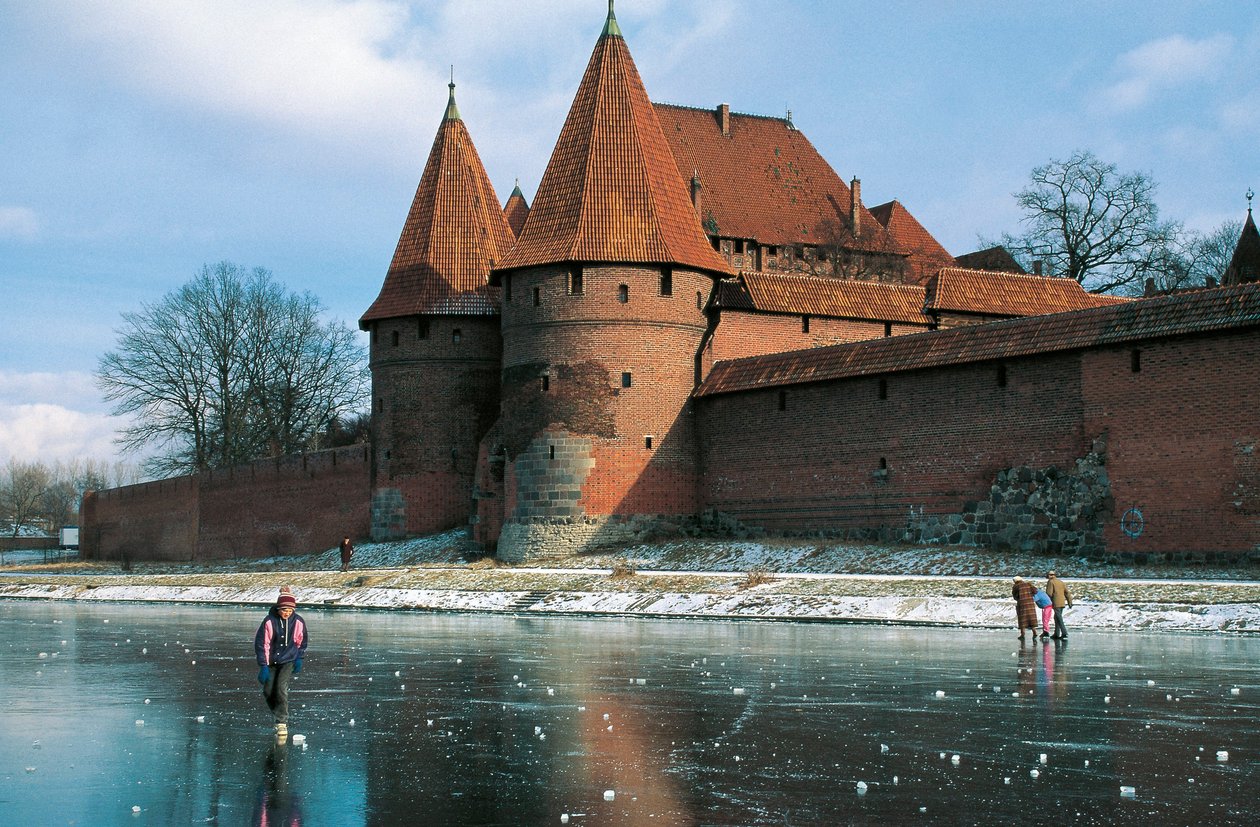 Polen, Pomorskie voivodeship, Malbork, Slot, gotisk fæstning bygget af Teutonisk Orden af Benjamin Baud