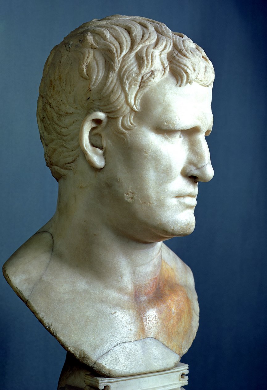 Portrætbuste af Agrippa (63-12 f.Kr.) romersk (marmor) af Unbekannt