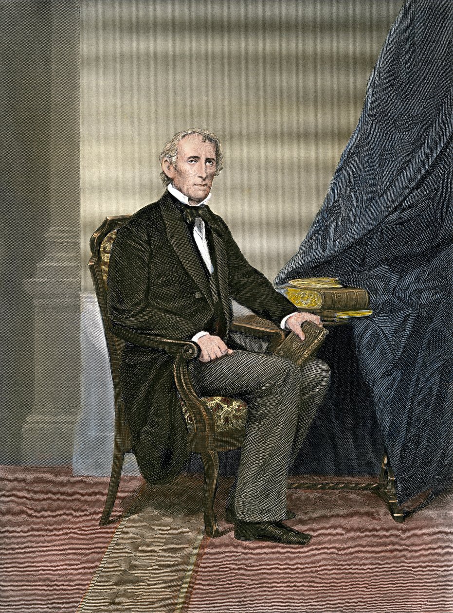 Portræt af den amerikanske præsident John Tyler (1790-1862). af Unbekannter Künstler
