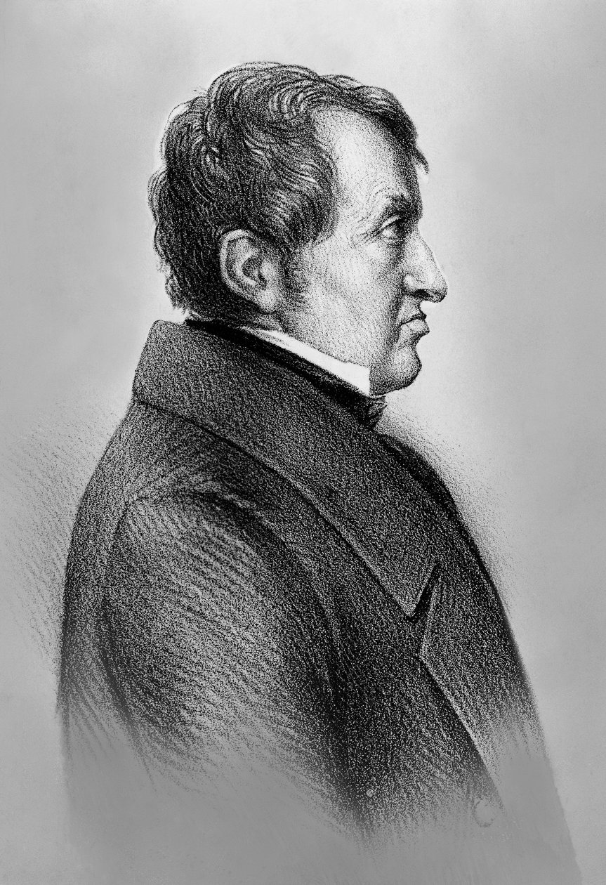 Portræt af Andre-Marie Ampere (1775-1836), fransk fysiker, matematiker og en af grundlæggerne af videnskaben om klassisk elektromagnetisme af William M. Timlin