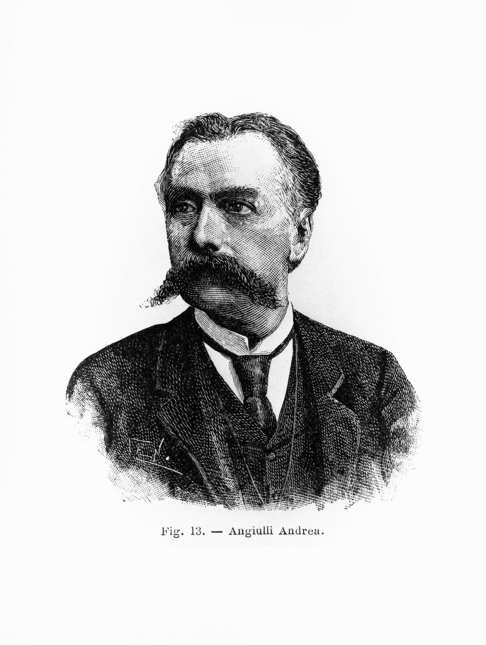 Portræt af Andrea Angiulli (1837-1890), italiensk filosof og pædagog, gravering af J.B. and Brown J. Rowbotham