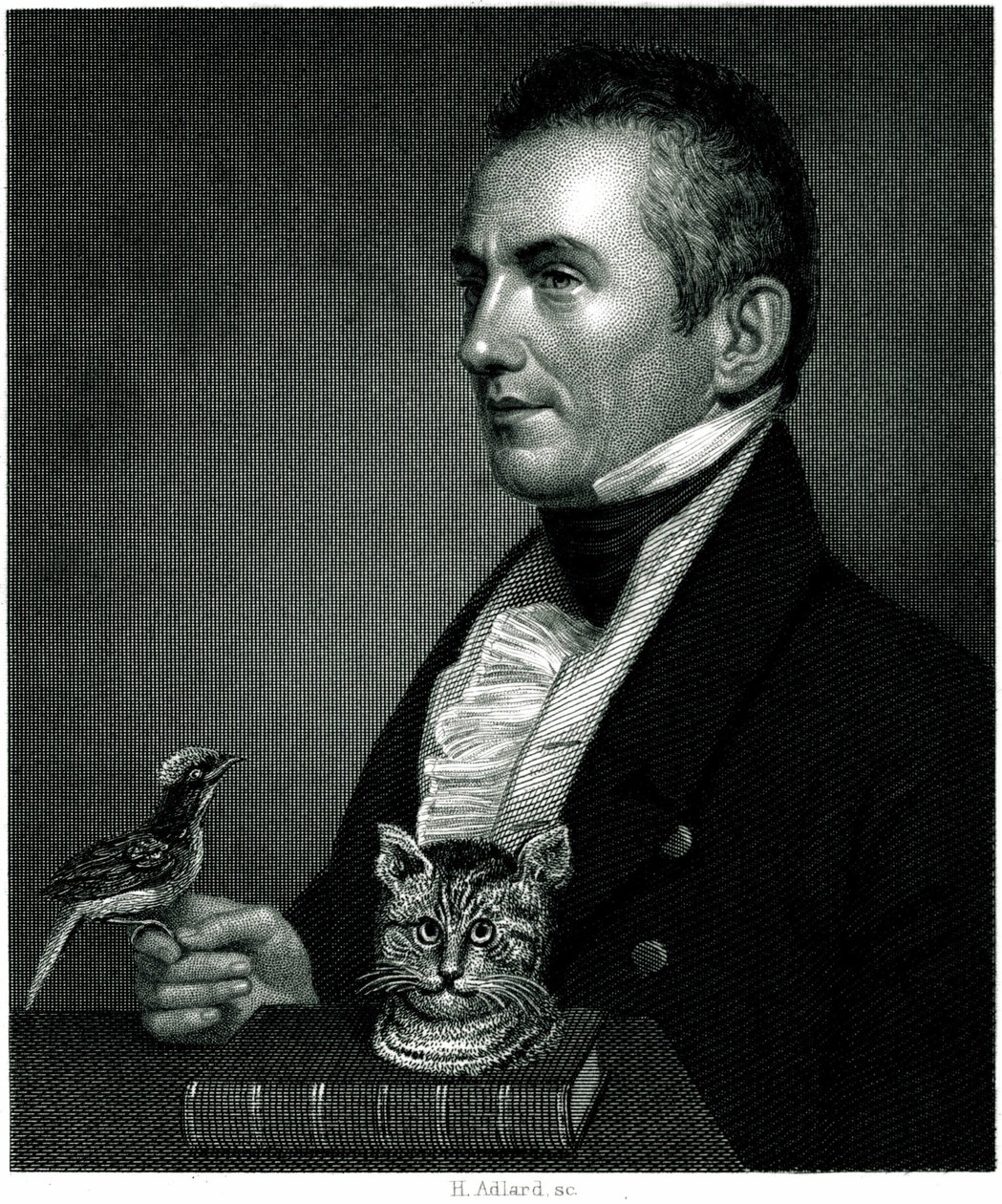Portræt af Charles Waterton (1782 - 1865), engelsk naturforsker og rejsende på et stik fra det 19. århundrede. af Unbekannter Künstler