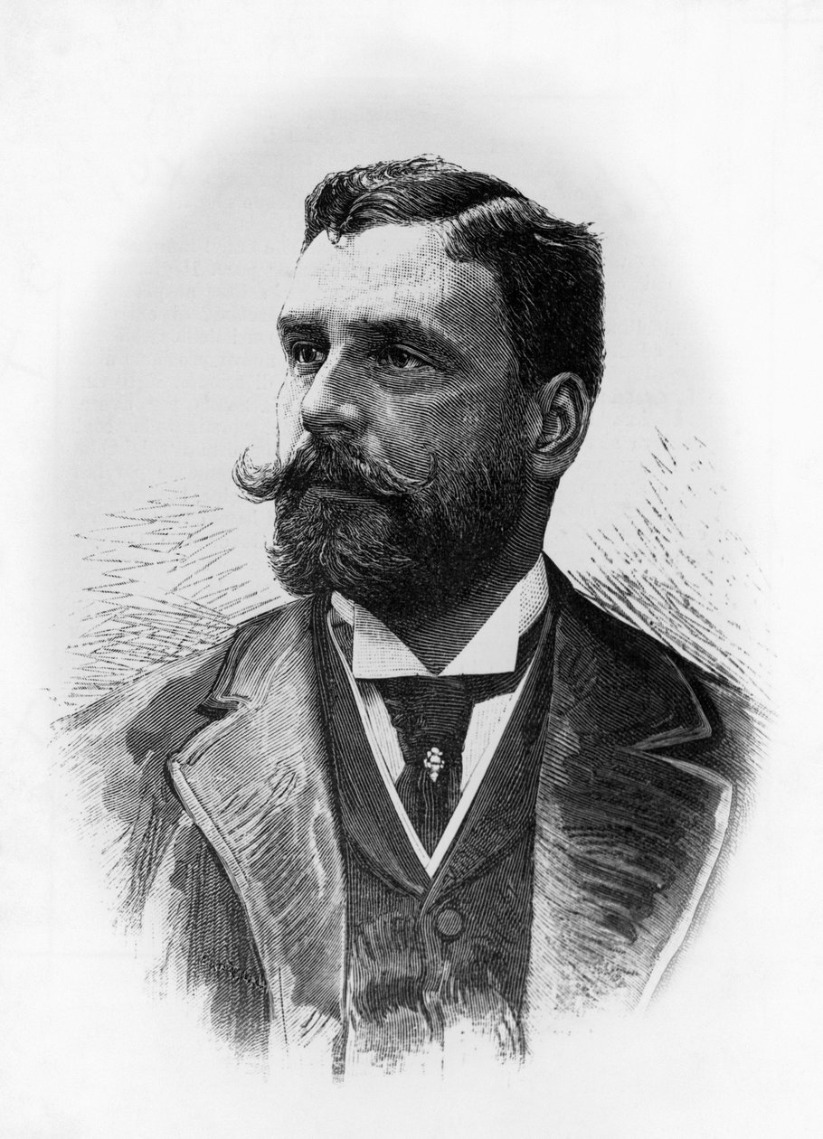 Portræt af Gerolamo Rovetta (1851-1910), italiensk forfatter og dramatiker, gravering af William M. Timlin