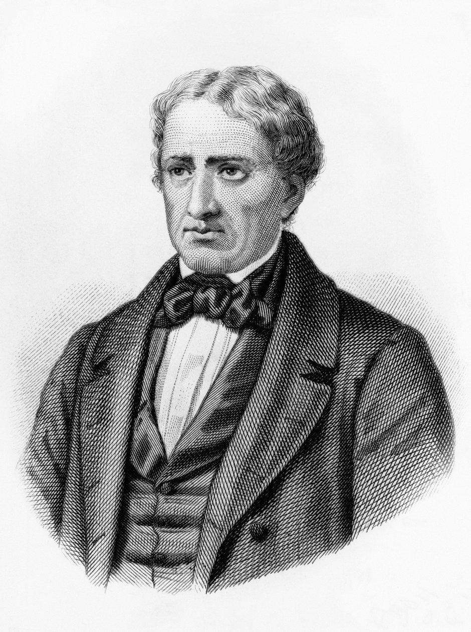 Portræt af Giovanni Berchet (1783-1851), italiensk romantisk digter, forfatter og patriot, gravering af William M. Timlin