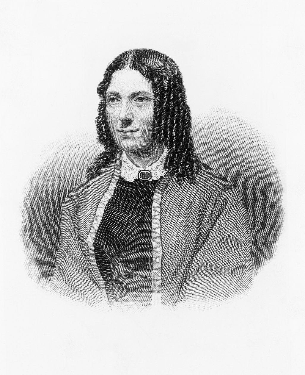 Portræt af Harriet Beecher Stowe (1811-1896) (gravering) af Benjamin Baud