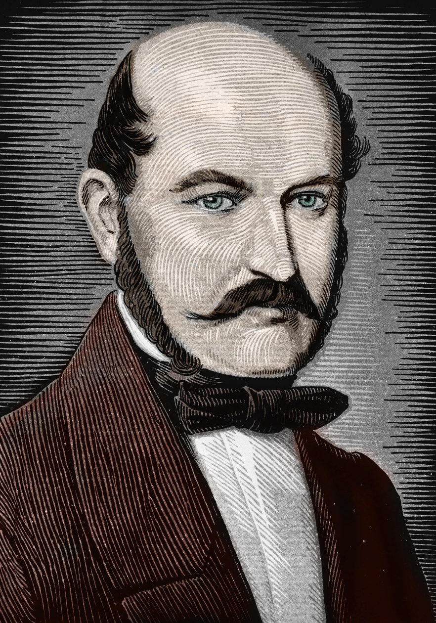 Portræt af Ignace Philippe Semmelweis, slutningen af det 19. århundrede (gravering) af Unbekannter Künstler