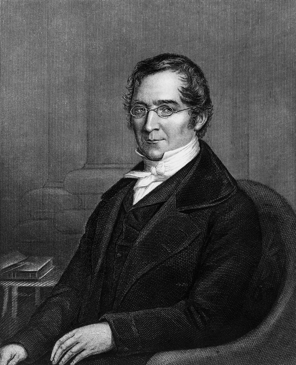 Portræt af Joseph Louis Gay-Lussac (1778-1850), fransk kemiker og fysiker, gravering af William M. Timlin