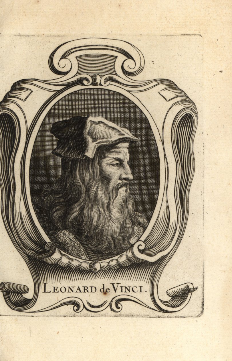 Portræt af Leonardo da Vinci, italiensk renæssancekunstner. af Unbekannter Künstler