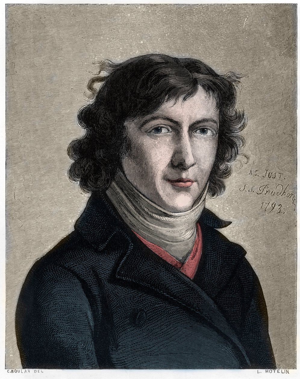 Portrait of Louis de Saint Justdani af Unbekannt