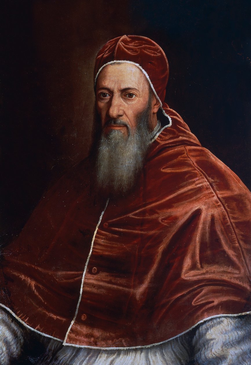 Portræt af pave Julius III (1487-1555), maleri tilskrevet Scipione Pulzone (1544-1598) af William M. Timlin