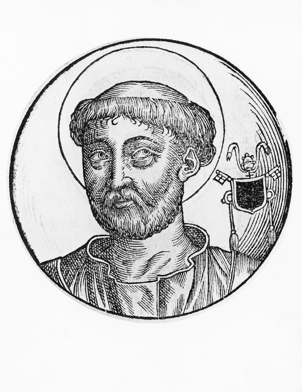 Portræt af Saint Lucius I (død 254), 22. pave i den katolske kirke fra 253, gravering af William M. Timlin