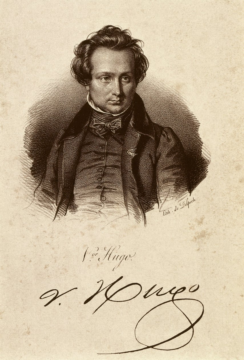 Portræt af Victor Hugo (litografi) af Unbekannter Künstler