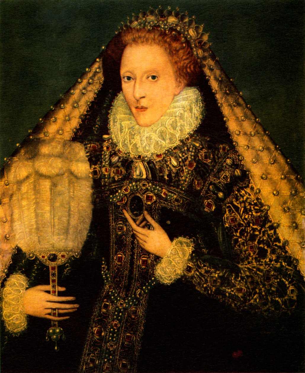 Portræt af dronning Elizabeth I af England (print) af Unbekannter Künstler