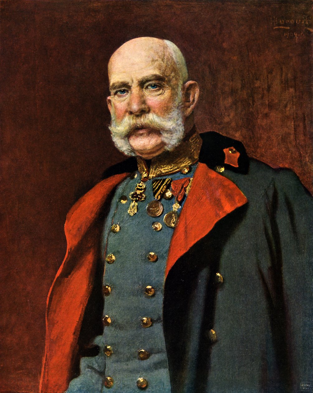Portræt af kejser Franz Josef I af Østrig (tryk) af Unbekannter Künstler