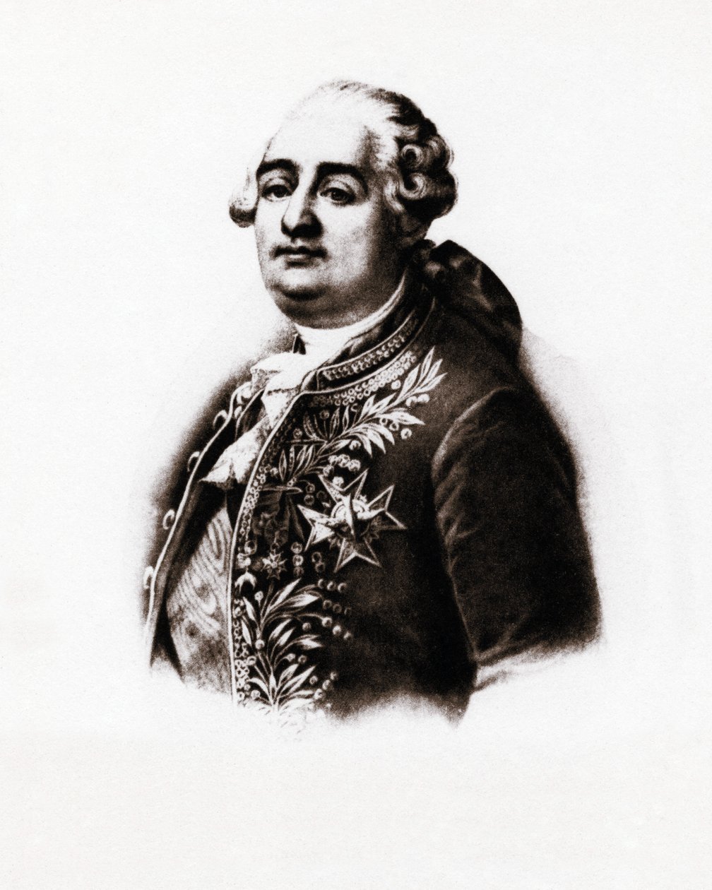 Portræt af den franske konge Louis XVI (1754-1793) Stik fra det 19. århundrede af Unbekannter Künstler