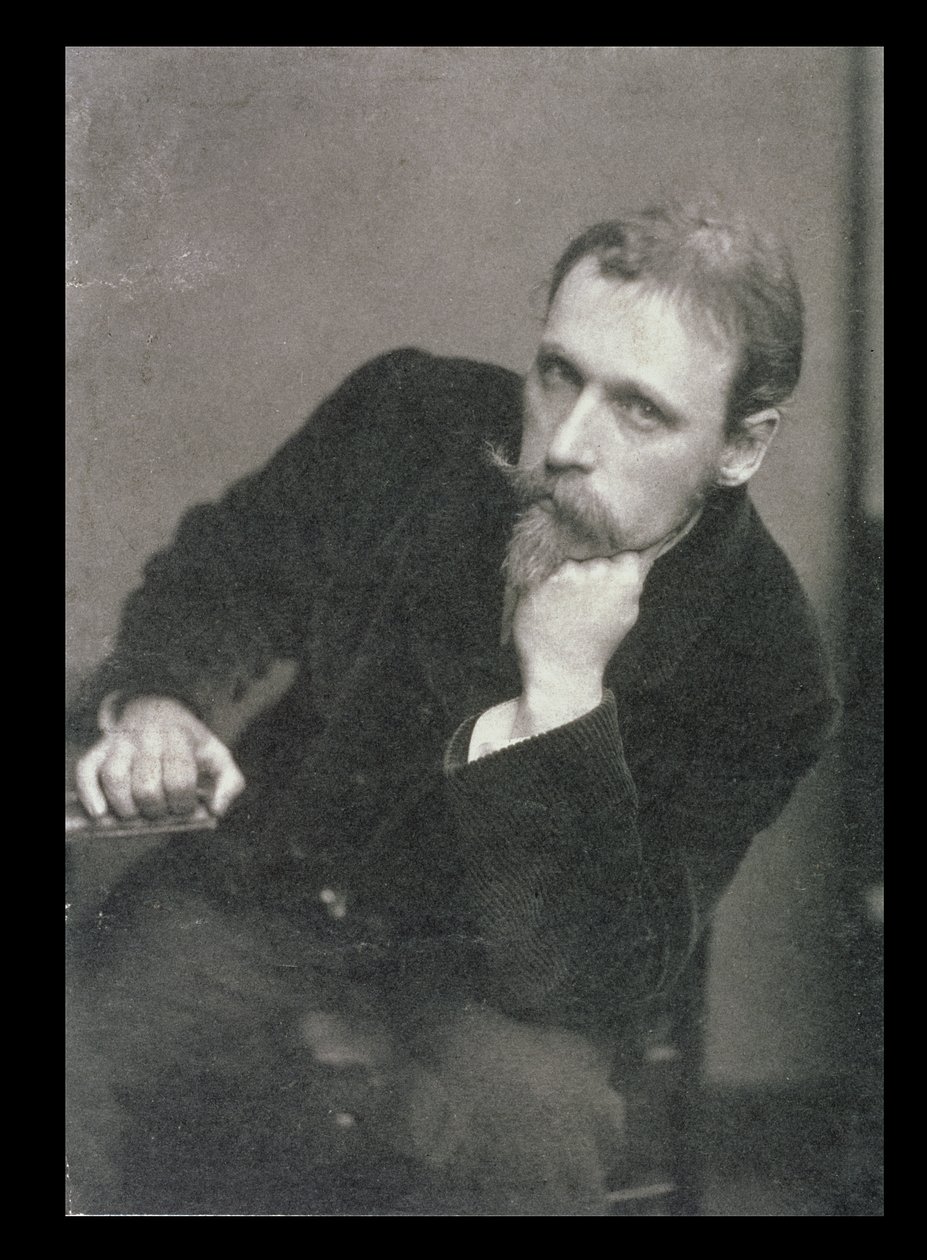 Portrætfotografi af Walter Crane (1845-1915) af Frederick Hollyer (1837-1933) 1886 (s/h-foto) af Unbekannt