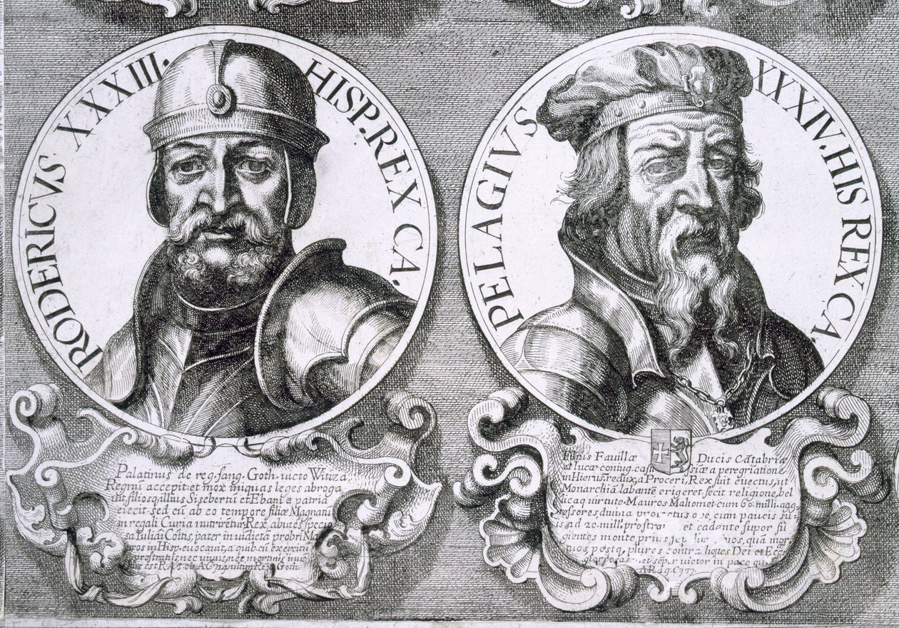 Portrætter af Roderic og Pelagius (litho) af Unbekannt