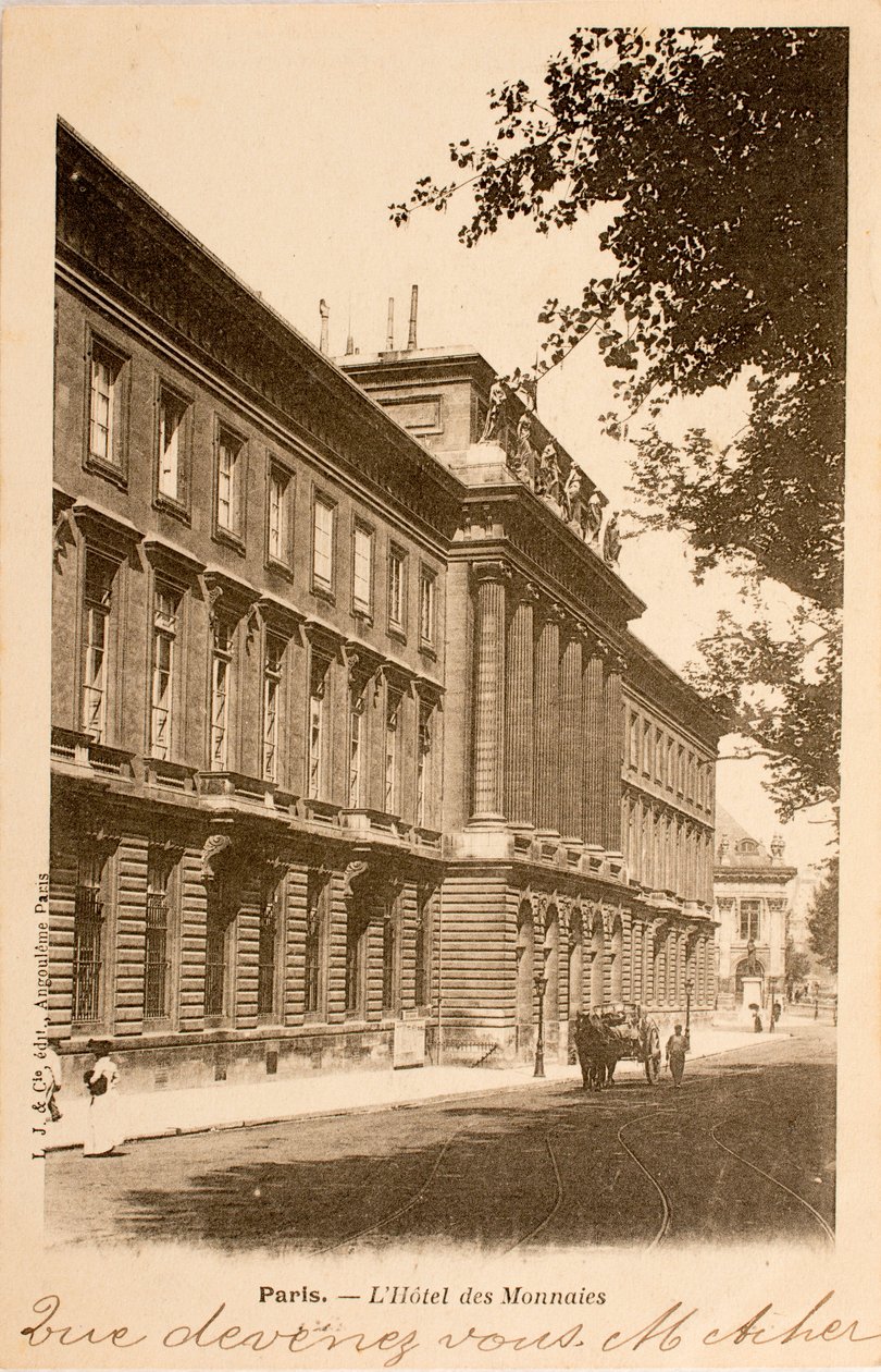 Postkort/Hotel des Monnins/Paris/Seine/Ile de France/Frankrig af William M. Timlin