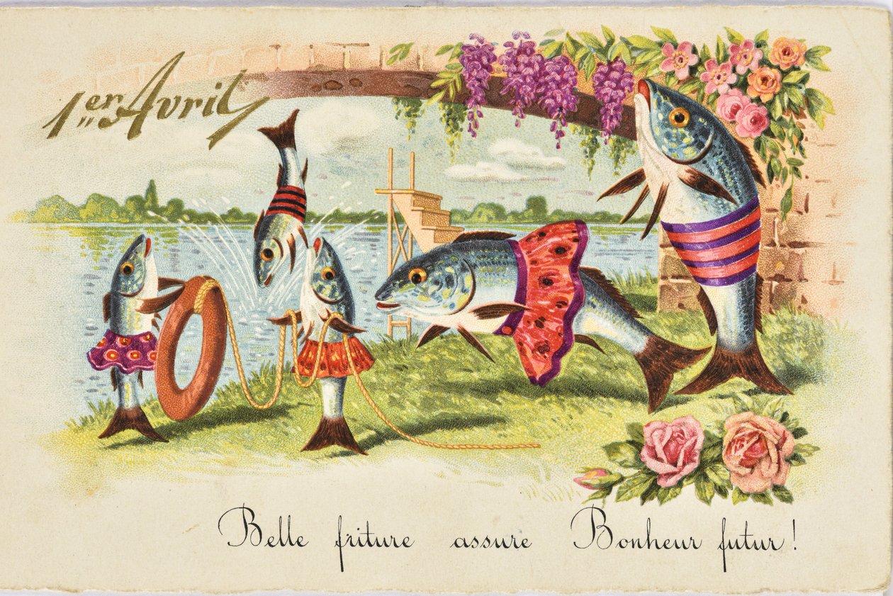 Postkort: 1. april/april Fisk af Unbekannt