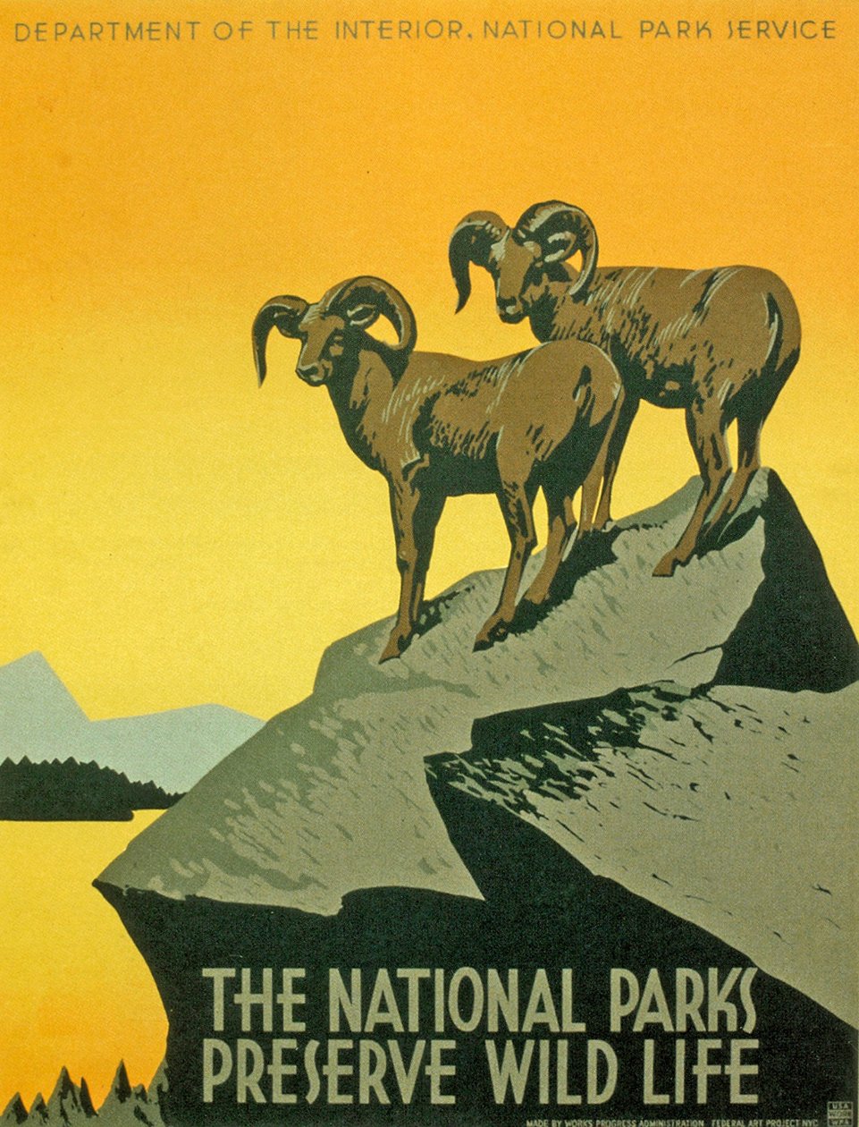 Poster, der fremmer biodiversiteten i nationalparker af Unbekannter Künstler