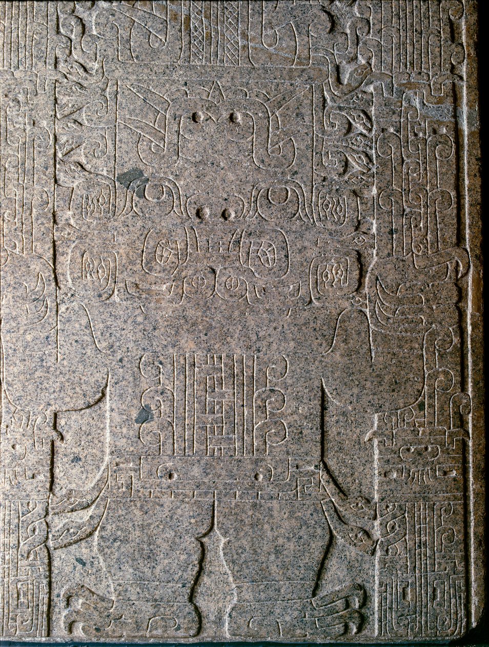 Før colombiansk kunst: Jaguar-manden, lavt relief af det såkaldte Raimondi-monument opdaget af Antonio Raimondi af Unbekannt