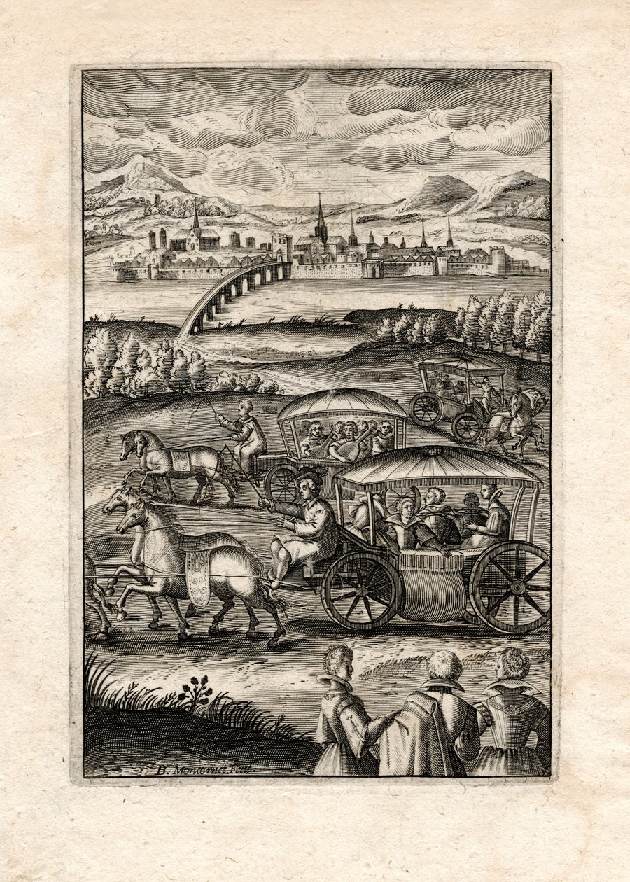 Procession med lutenister, Paris, ca. 1650 (gravering) af Unbekannter Künstler