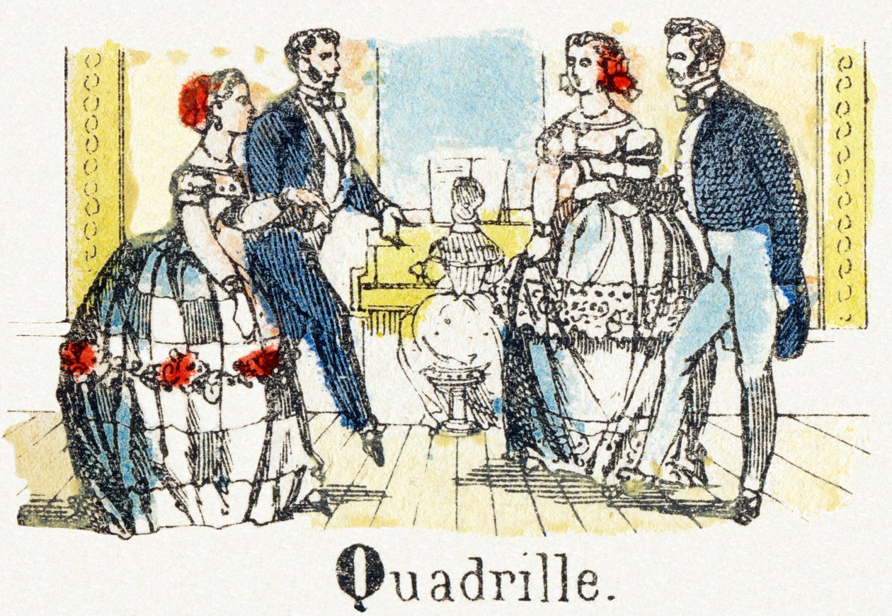 Q - Quadrille - Child Entertainment Alphabet ca. 1890 (litografi) af Unbekannt