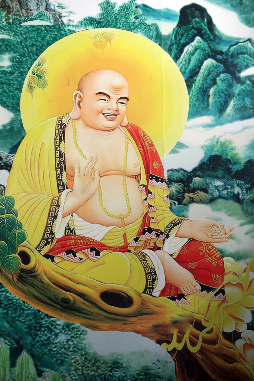 Quan Am buddhistiske pagode. Smilende Buddha-maleri. Danang. Vietnam af Unbekannt