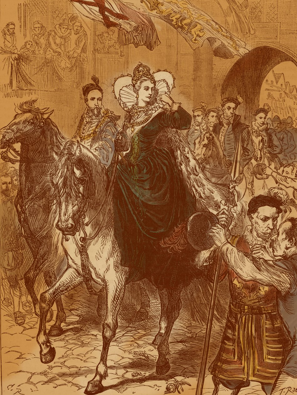 Dronning Elizabeth I går ind i London den 23. december 1558 af Unbekannter Künstler