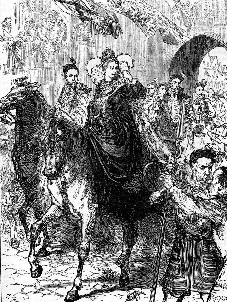 Dronning Elizabeth I går ind i London den 23. december 1558 af Unbekannter Künstler