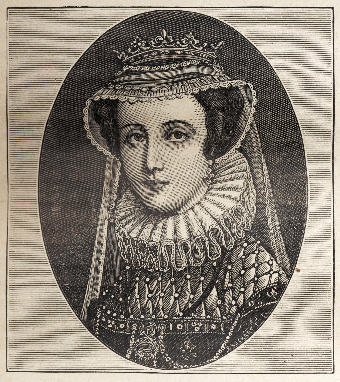 Queen Mary Stewart (gravering) af Unbekannter Künstler