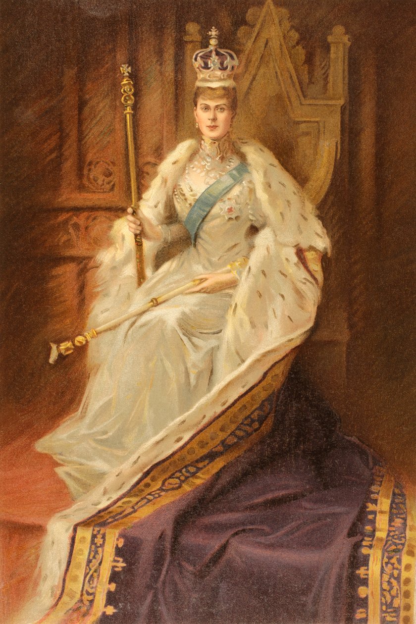 Dronning Mary, gemalinde til kong George V, i året for hendes kroning af Unbekannter Künstler
