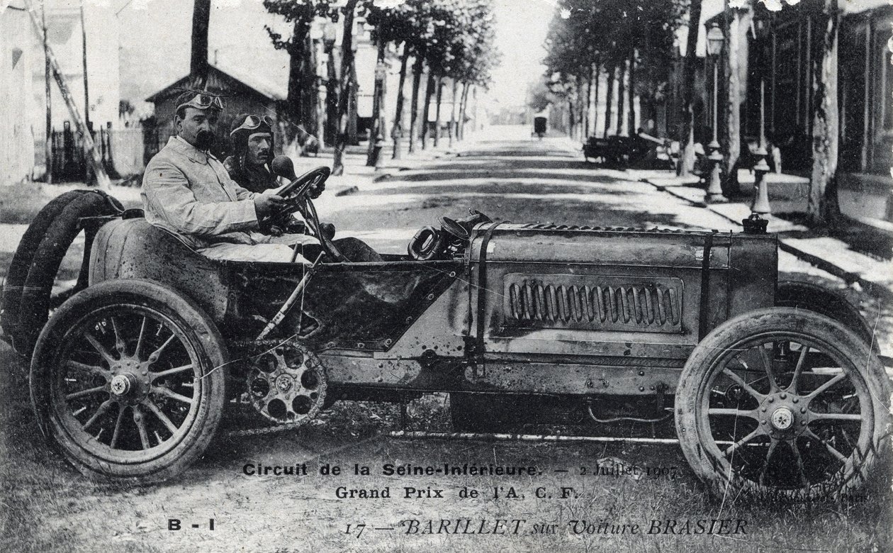 Racing, Grand Prix de France (ACF): Tønde, der kører en Brasier-bil på Seine Inferior-banen, 2. juli af Unbekannt