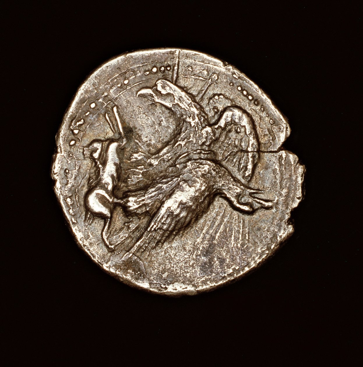 Sjælden antik græsk mønt, sølv tetredrachm, Agrigentum, ørn med hare, 411 f.Kr (foto) af Unbekannter Künstler