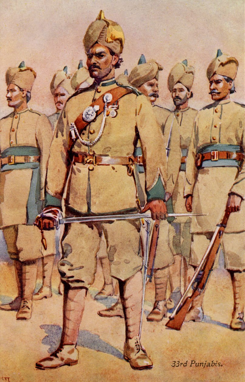 Regiment af 33. Punjabis af Unbekannter Künstler