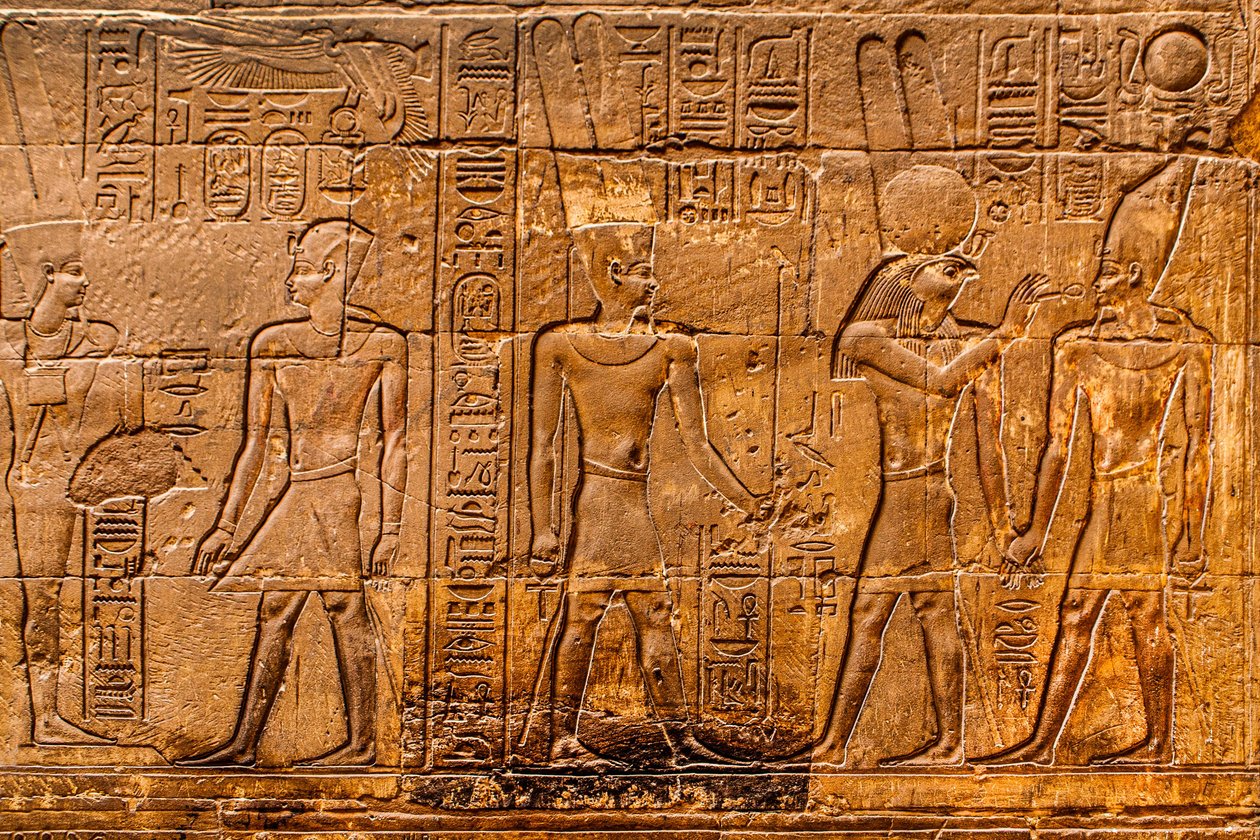 Lettelse, nyt liv pustes ind i faraoen, Luxor-templet, Theben, Egypten, Afrika (foto) af Unbekannter Künstler