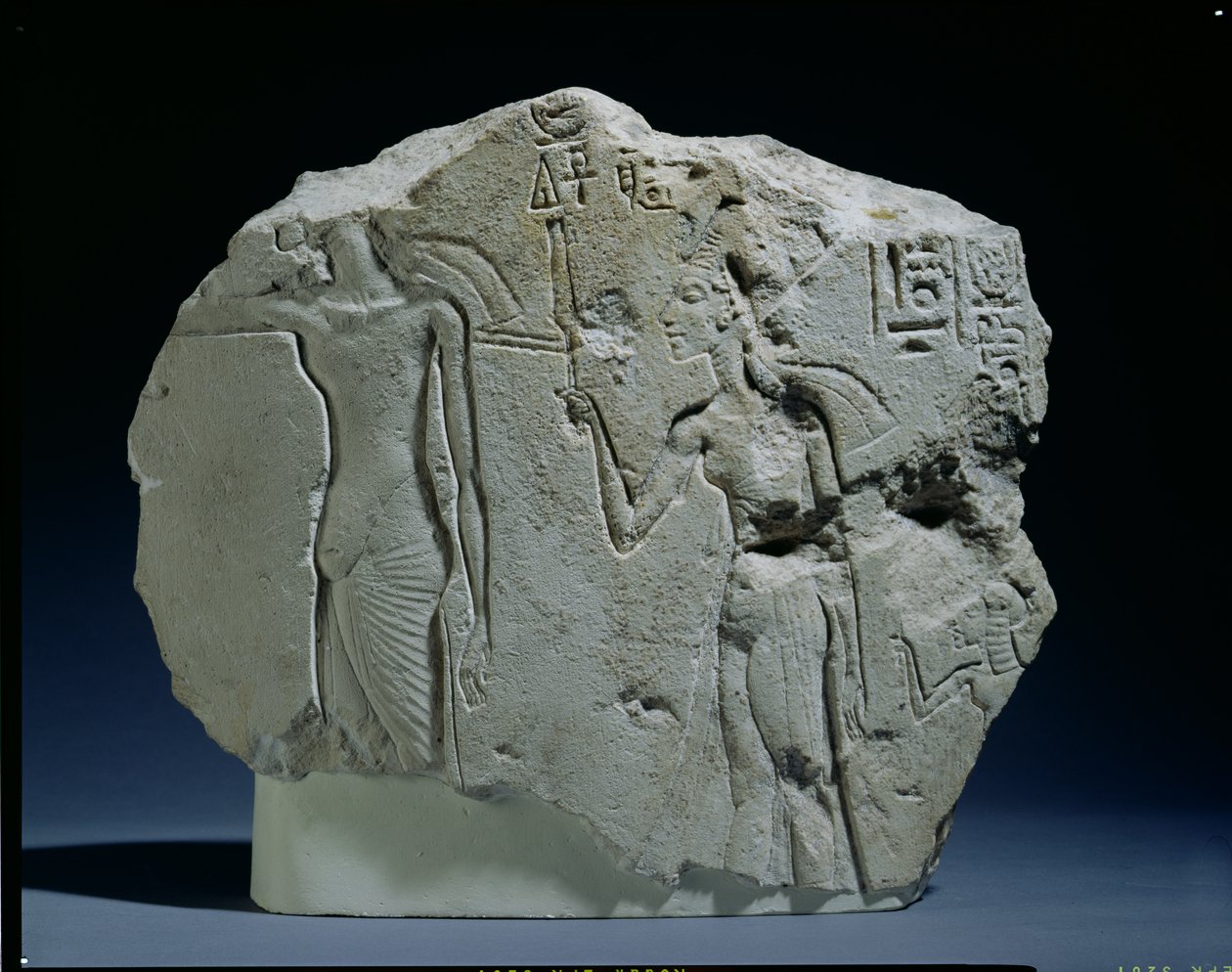 Relief af nubisk soldat med bue, Amarna (kalksten) af Unbekannt