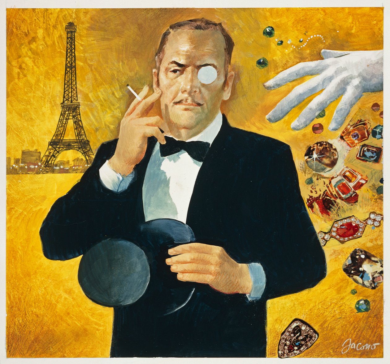 Repræsentation af Arsene Lupin, gentleman indbrudstyv, Maurice Leblanc karakter - Stockillustration af Alec Hunter