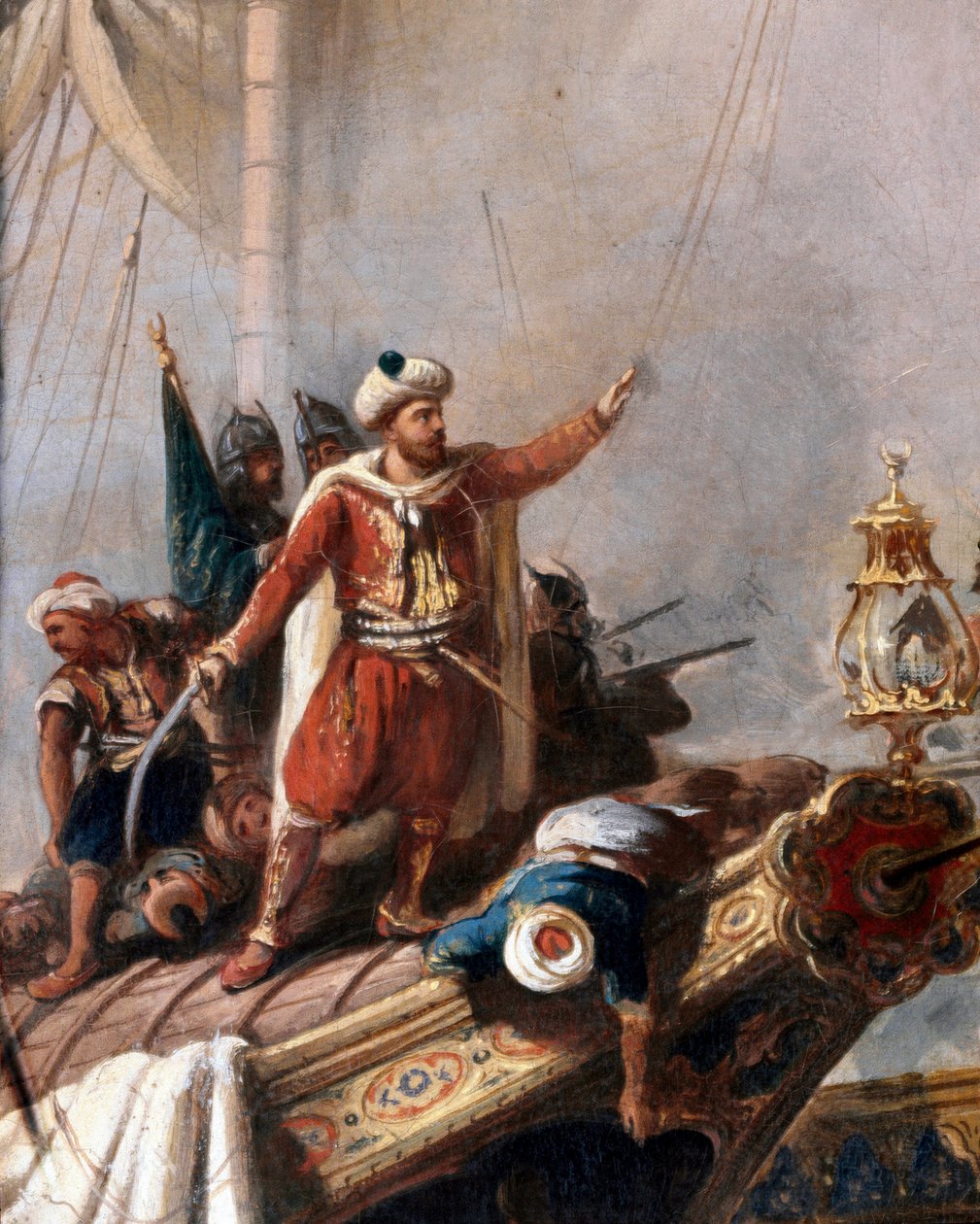 Repræsentation af Hayreddin Barbarossa. Detalje. (Maleri) af Unbekannter Künstler