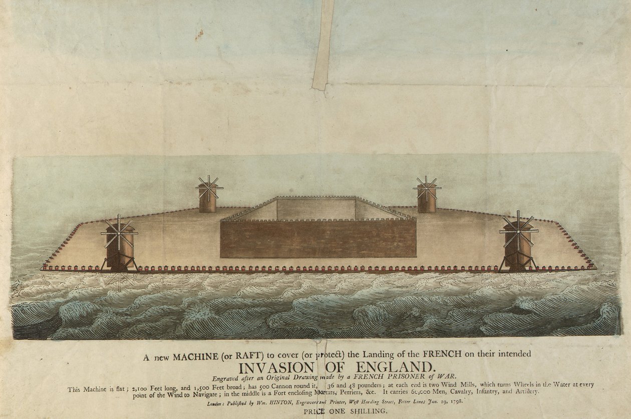 Repræsentation af den franske flåde, der skulle invadere Storbritannien i 1798 (kobberstik) af Unbekannter Künstler