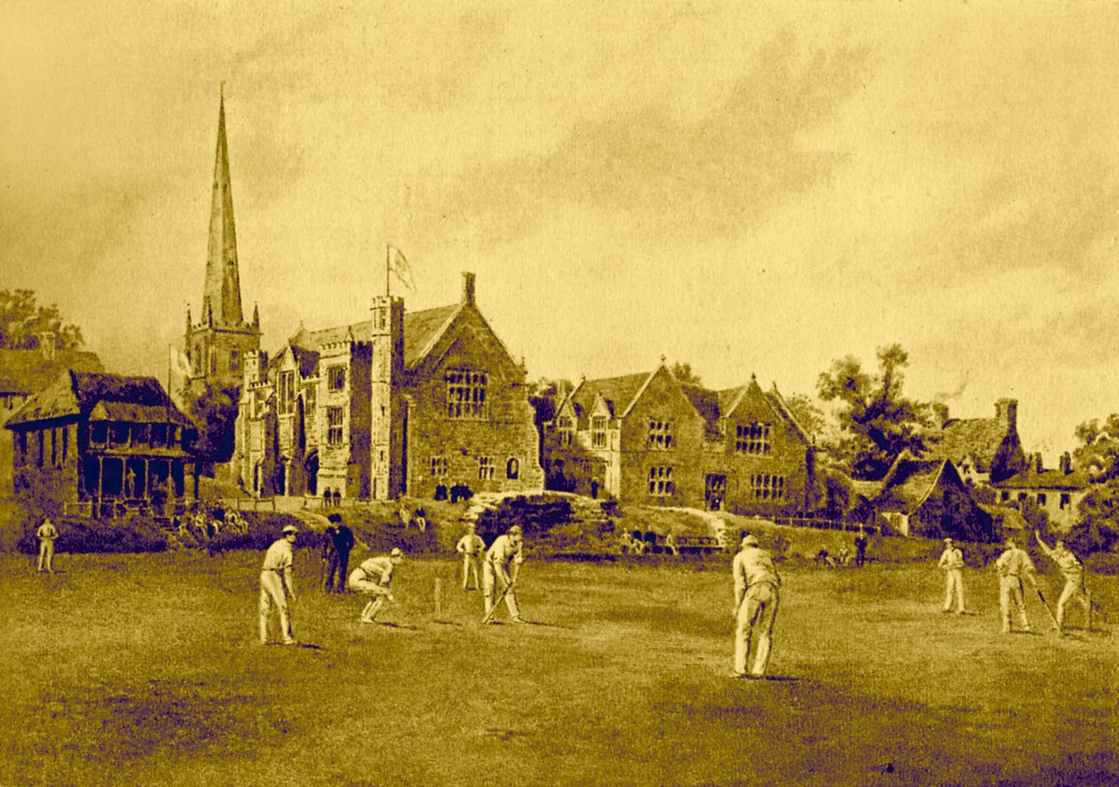 Repton School fra cricketbanen af Unbekannter Künstler